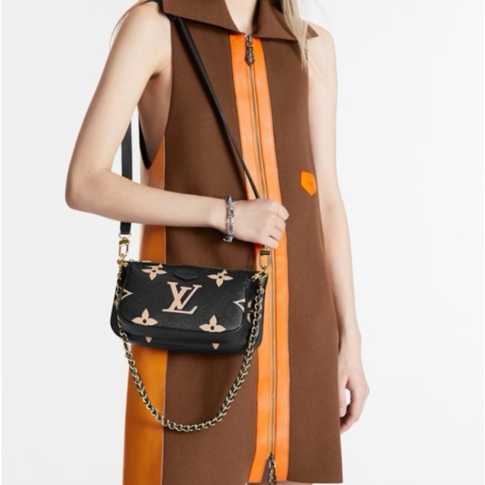 Authentic Louis Vuitton Multi Pochette Accs Bicolor Monogram Empreinte Leather